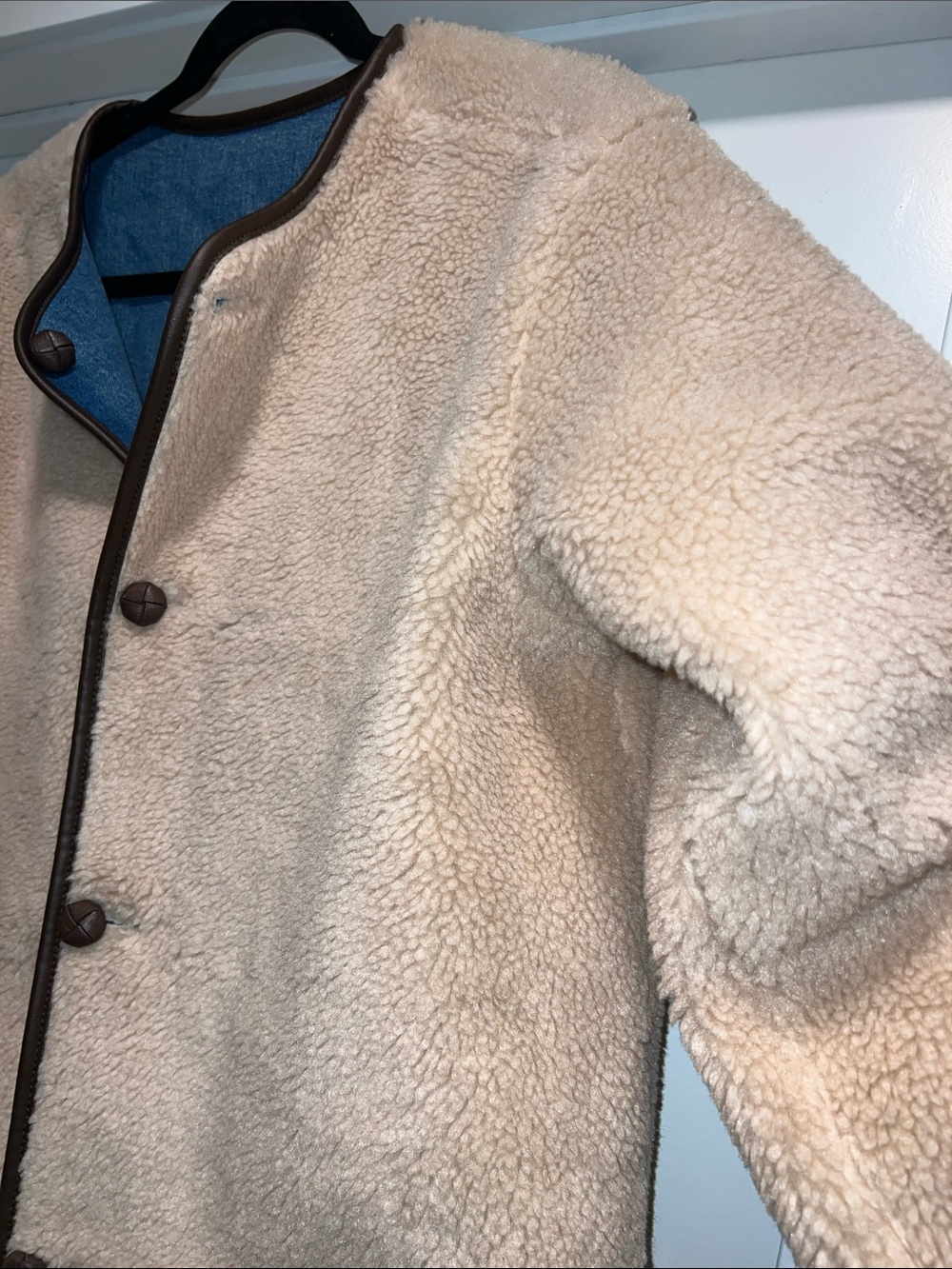 Madewell Reversible Denim & Sherpa Jacket in Petersburg Wash & Rigid Size S NWT - Picture 15 of 16
